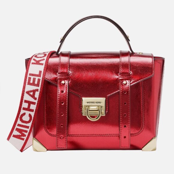 Michael Kors Manhattan Medium Metallic Satchel - Picture 1 of 10